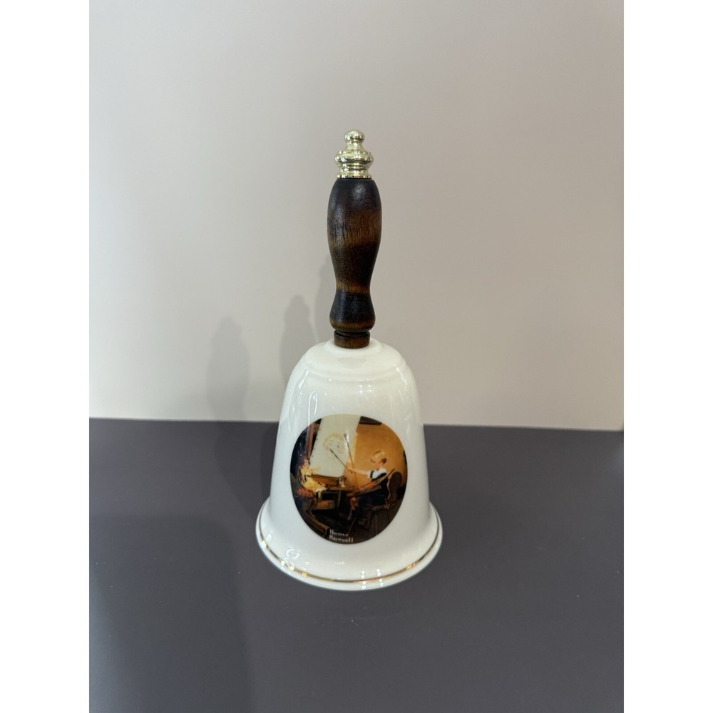 Vintage Norman Rockwell Ceramic Bell "Artist Daughter" by Monarch China 7.5"